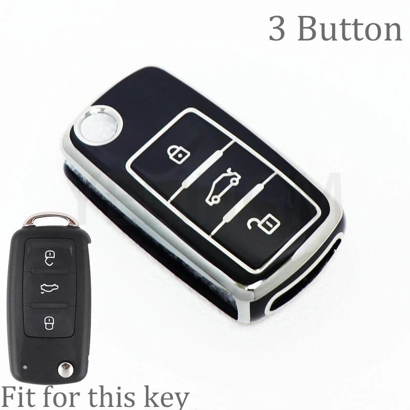 2/3 Buttons Tpu Car Key Case For Vw Volkswagen Mk4 Bora Golf 4 5 6 Jetta Passat Polo Bora Touran Skoda Seat Tpu Cover Shell Fob