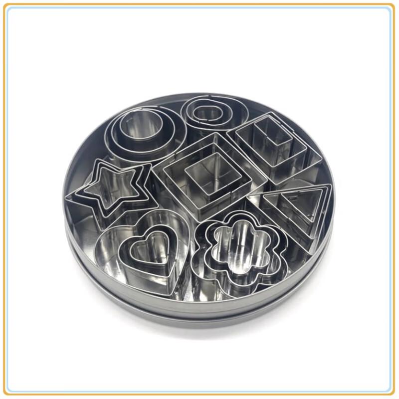 Xidien 24-Piece Geometric Stainless Steel Cookie Cutter Set