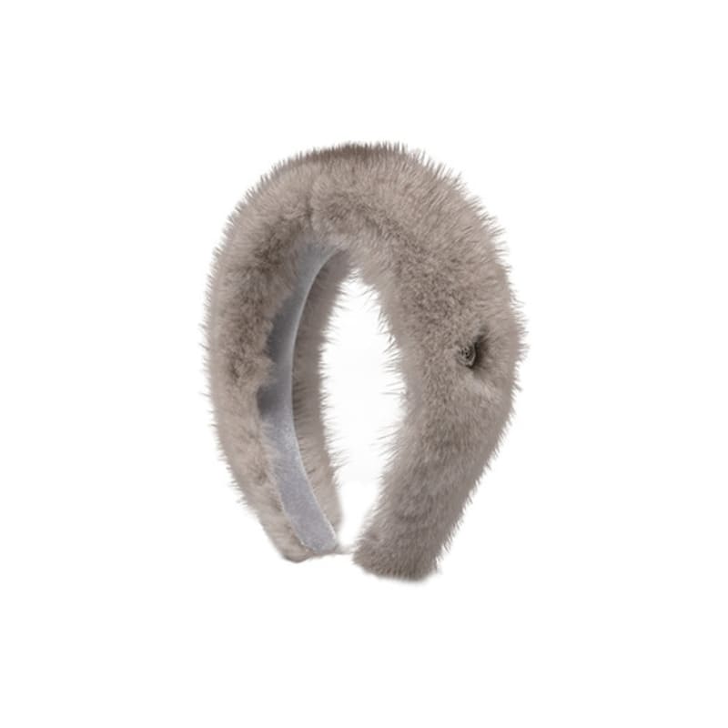 Brown Hat [serre-tete] Mink Fur Band - Sapphire Grey