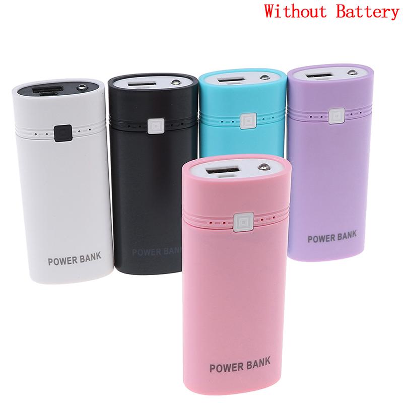 2x 18650 USB Mobile Power Bank Battery Charger Box Case with flashnight