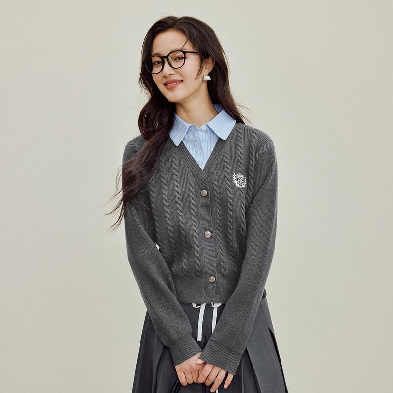 

Женский кардиган INMAN в стиле преппи, вязаный косами, имитация двух предметов M