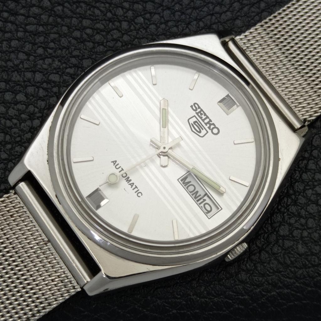 SEIKO 5 AUTOMATIC VINTAGE 6309A JAPAN MENS SILVER COLOR DIAL WATCH a701204-5 R206a-a701204
