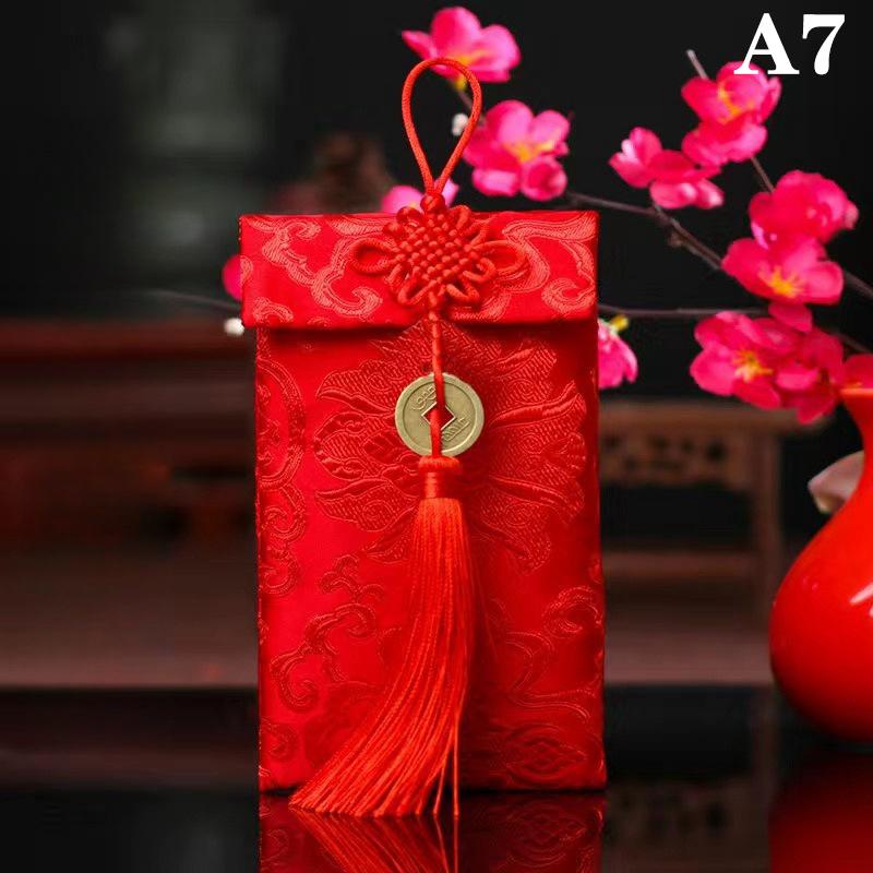 Chinesischer Knoten Roter Umschlag Geschenktüte Jahr Rote Umschläge Traditionelle Hochzeit Glückstasche Quastentaschen für Hochzeit Frühlingsfest
