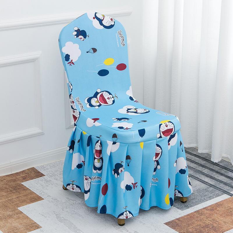 Hotel Chair Cover Household Stool Cover Restaurant Banquet Cartoon Theme Universal Baby Chair Cover Non-Slip