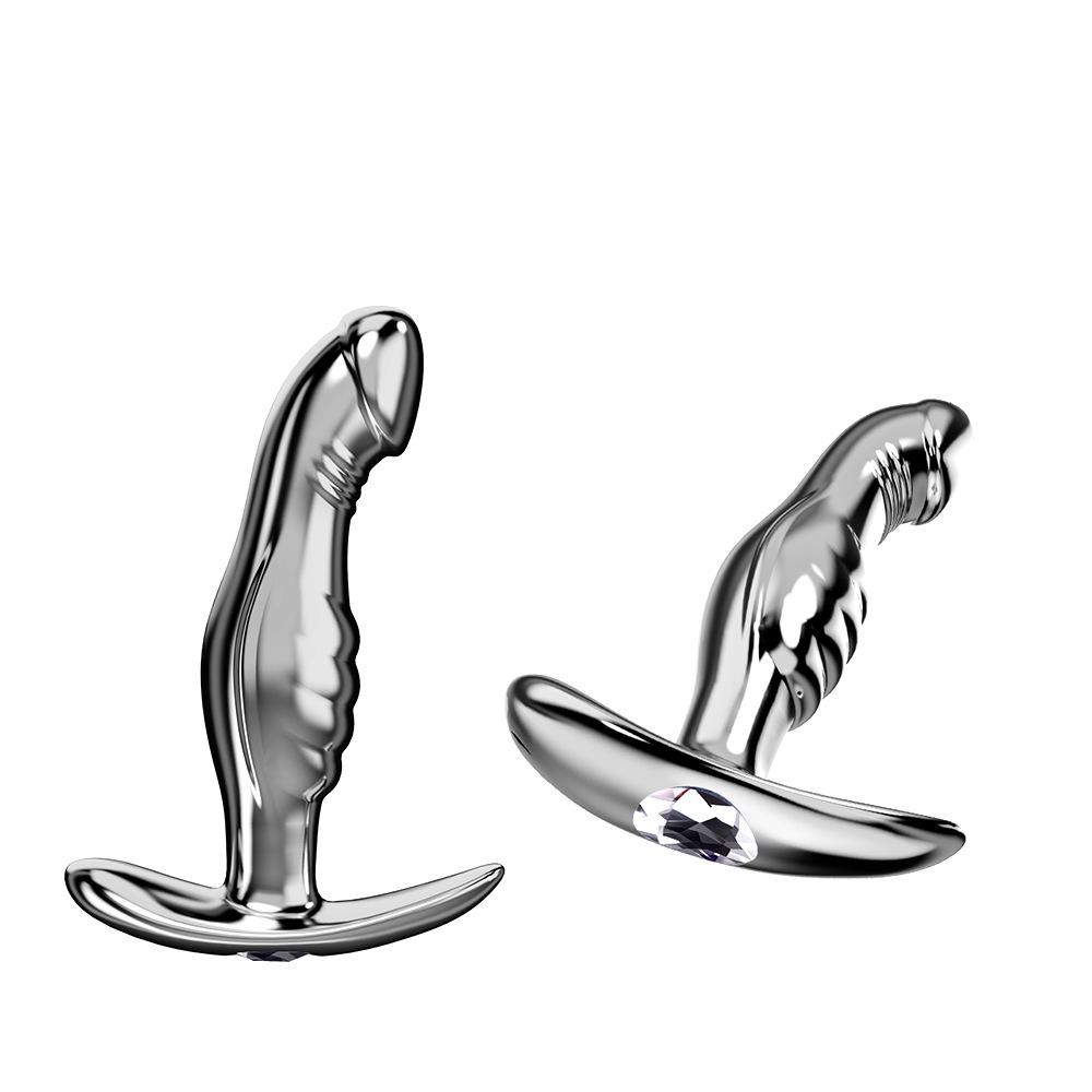 Elegante Butt Plug Metallico con Ingresso Posteriore in Lega di Alluminio