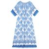 Women's Plus Size Maxi Dress, Boho Print Loose Short Sleeve Casual Dress with Pockets (XL-5XL)