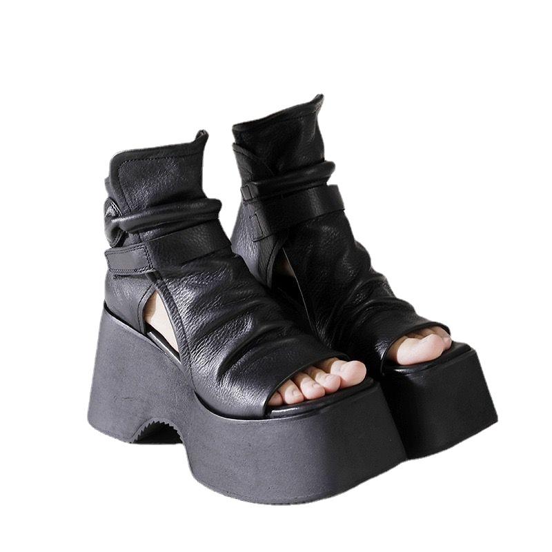 Fashion 2025 Fashion Women's Shoes Peep Toe Women's Sandals Summer Platform High Heels Sandals Casual High Top Solid Shoes Zapatos Mujer