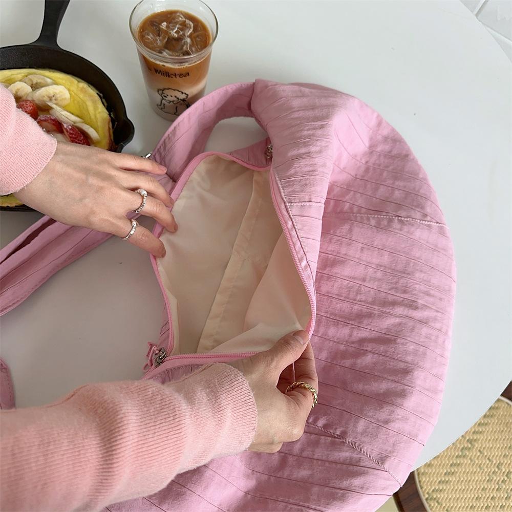 Einfache Pendler Damen Hobo-Schultertaschen Große Kapazität Damen Umhängetasche Einfarbige Sport-Tragetaschen Tragetaschen