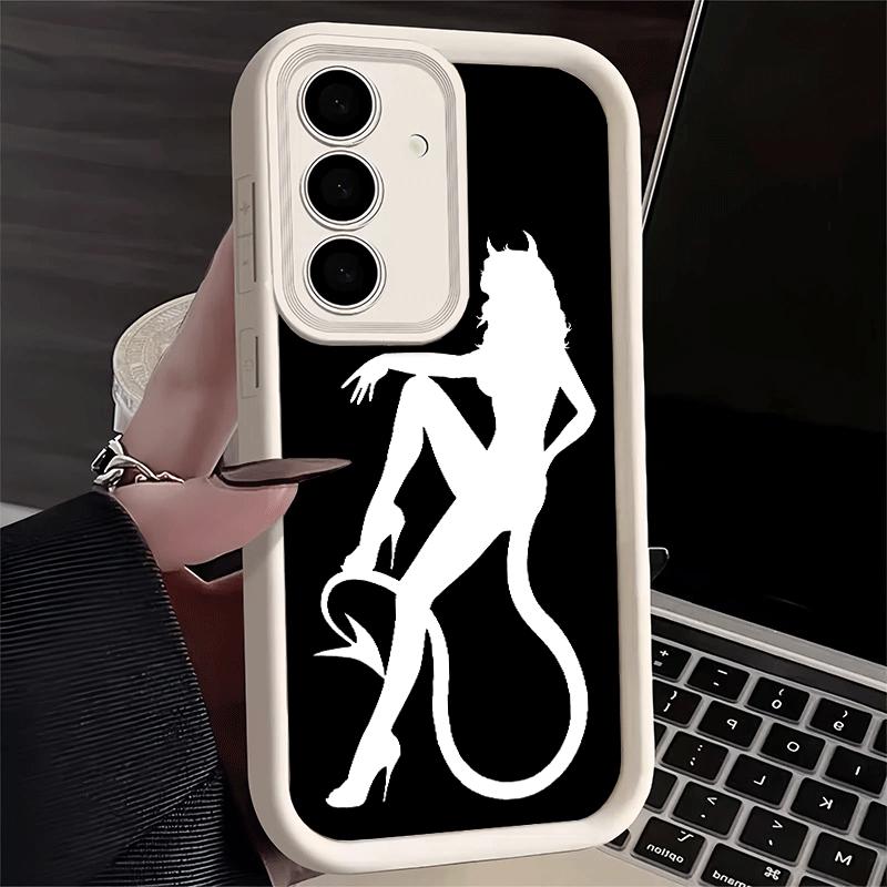 Phone Case for Samsung Galaxy A17 A16 A15 A14 A13 Devil Girl Silhouette Cool A56 A36 A26 A55 A35 A25 A54 A34 A24 A53 A33 A23 A07