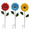 Metal Sunflower Garden Stake Decorative Iron Sunflower Stake Outdoor Flower Yard Art Stake for Patio Lawn Pathway Flower Bed Decor
