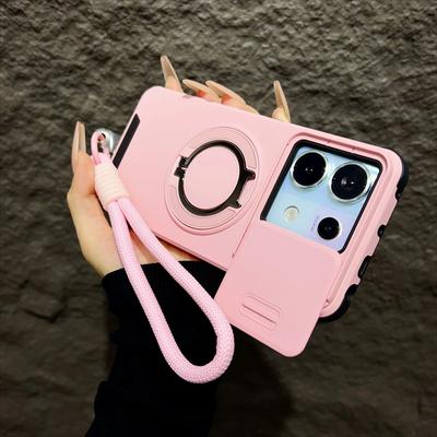 Coque Magnétique Armor pour Redmi Note 14 13 Pro Plus 5G 4G Xiaomi 14 14T Pro Avec Lanière Protection Coulissante de l'Appareil Photo Housse Antichoc