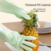 Durable Waterproof Fleece-Lined PVC Cleaning Gloves for Women - Thickened, Hanging Design for Kitchen and Household Tasks