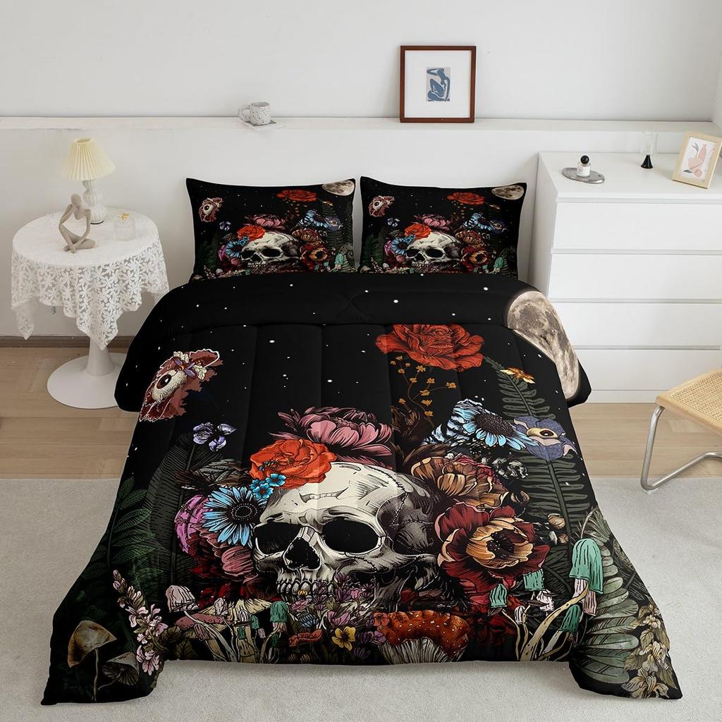 Erosebridal Horse Quilt Twin Size, Farmhouse Western Cowboy Cowgirls Duvet Insert for Kids Boys Girls Teens, Cartoon Kawaii Horse Bedding Se