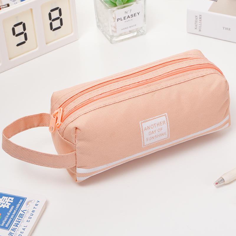 Double-Layer Oxford Cloth Stationery Bag - Large Capacity Pencil Case for Students