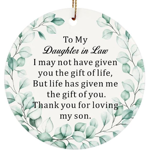 to My Daughter in Law Christmas Ornaments, Daughter-in-Law Christmas Ornament Gifts, Two-Side Printed 3'' Christmas Ornament for Christmas Tree,