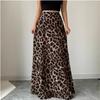 Women's Leopard Print High-Waisted Mermaid Hem Maxi Skirt Daily Wear High-Waisted Leopard Skirt Women's Casual