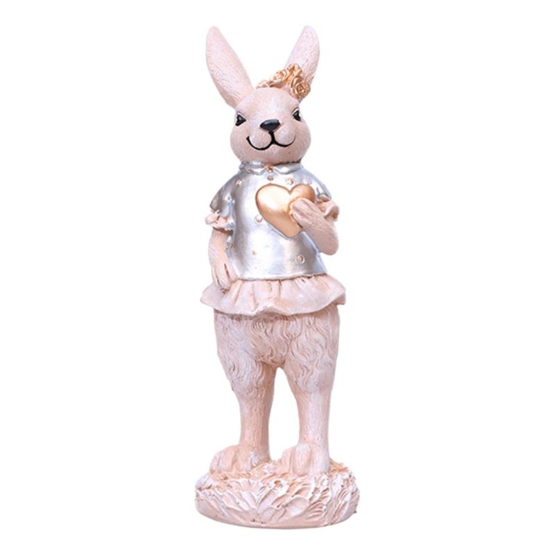 Friendly Easters Rabbit Resins Ornaments for Holiday Decoration and Indoor Display