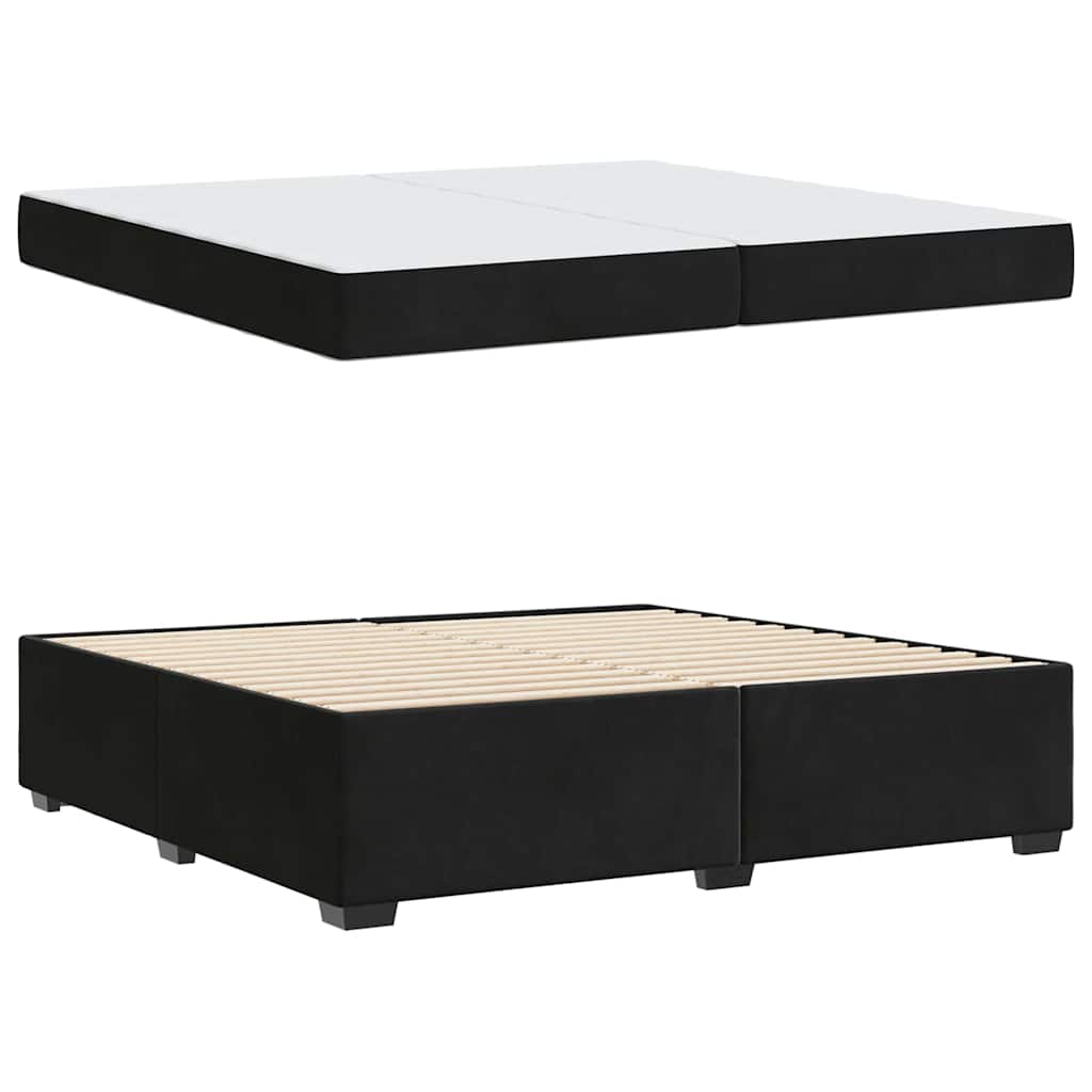 Bed Frame with Mattress Black 200 x 200 cm Fabric