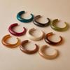 Fashion Unique Irregular Acrylic Cuff Bracelets For Women Simple Texture Multicolor Geometric Open Bangle Female Jewelry