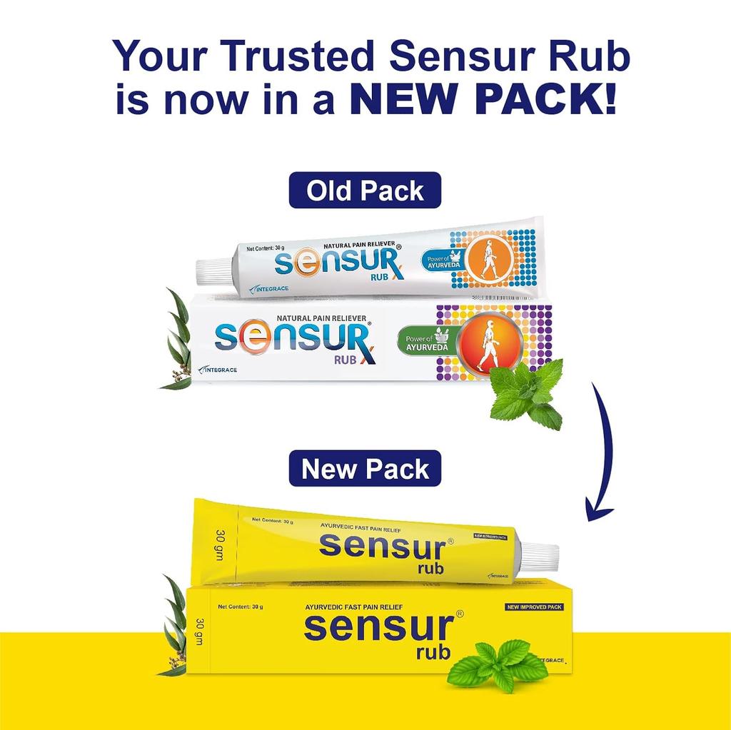 Sensur Natural Ayurvedic Pain Relief Rub 30g Pack of 2 Fast Muscle & Body Pain Relief Solution