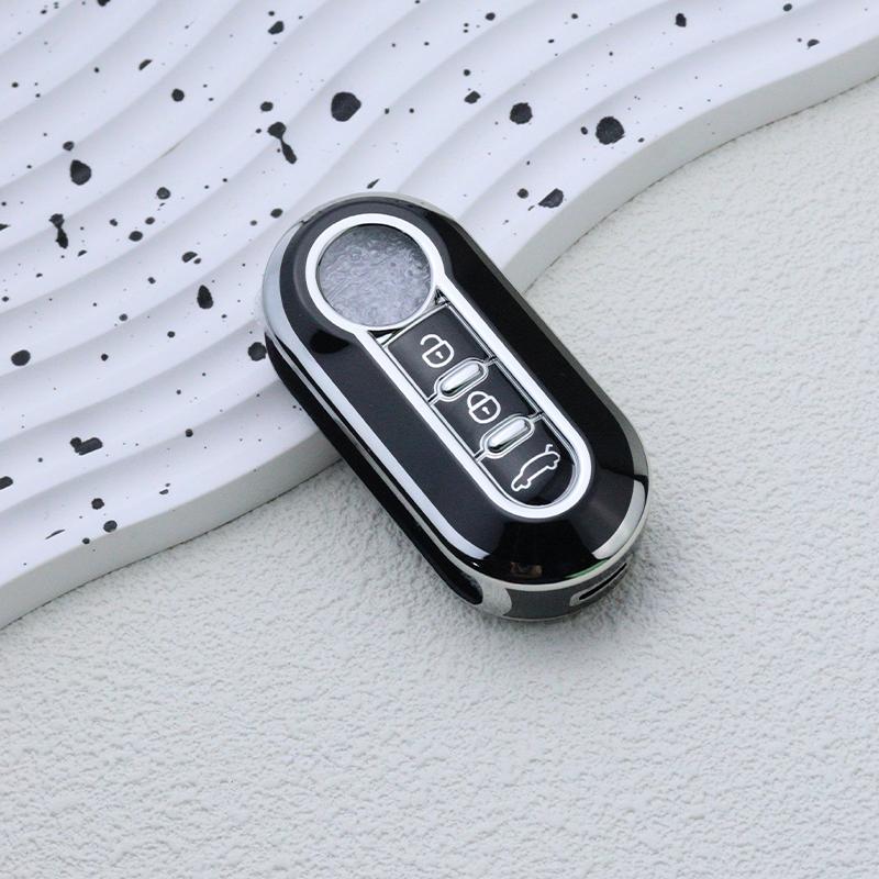 3 Bottons Tpu Car Key Fob Case Cover Shell For Fiat 500 Flip Folding Key Holder For Fiat Punto Panda Accessories