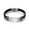 Bracelet Twist Braid Leather Rope Bracelets Stainless Steel Hiphop Rock Fashion Jewelry Accessories