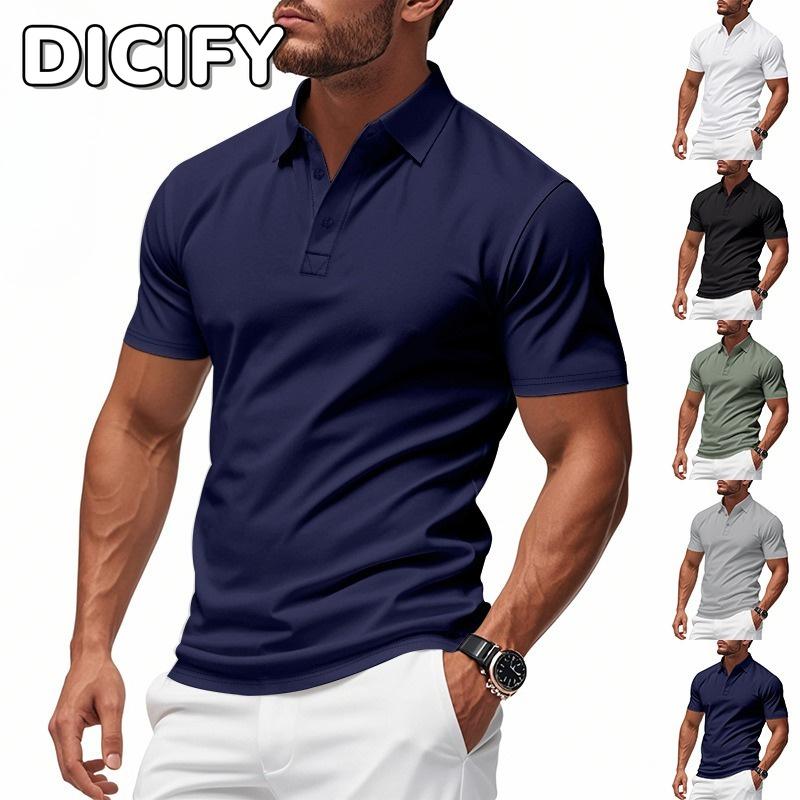 DICIFY Men's Fashion Casual Summer Spring Short Sleeve POLO Neck Blouses & Shirts