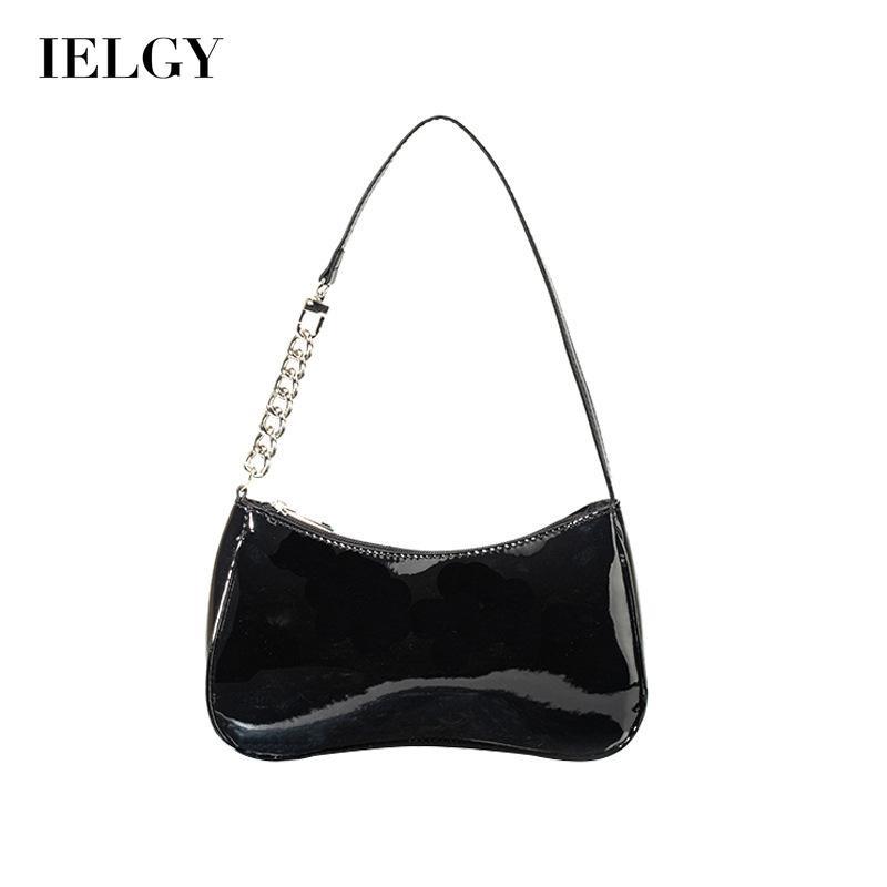 IELGY textured PU leather shoulder bag retro classic