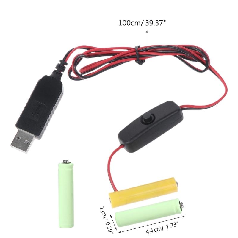 USB Power Converter AAA Battery Eliminator Replace 3Pcs 1.5V AAA Batteries for Remote Control LED Light Electronic Toy