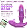 Bluetooth APP Thrusting Vibrator For Women Telescopic Pats G Spot Clitoris Stimulator Remote Butt Plug Masturbation Sex Toys