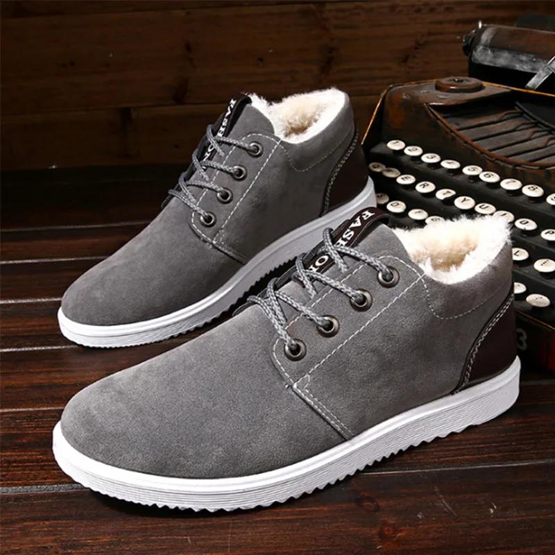 Light Warm Cotton Shoes for Men Winter Shoe Suede Men Sneakers  New Thicken Plush Comfort Lace-up Footwear Zapatos De Hombre