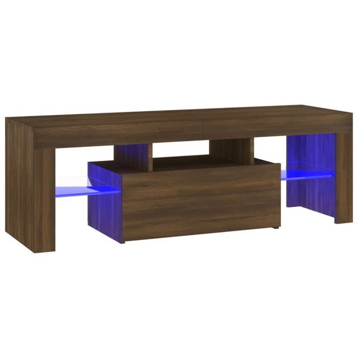 VidaXL Meuble TV avec lumières LED chêne marron 120x35x40 cm, meuble TV avec lumière LED, support tv, armoire média, meuble 815668