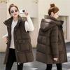 Winter new down cotton-padded clothes women's medium and long thickened cotton-padded clothes fashionable loose hooded cotton-padded jackets trendy