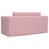 Kids  Sleeper Sofa 2 Seater Pink Soft Plush