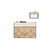 Coach Skinny 11 Monogram Coated Canvas Leather Clutch Wallet Mini Women Clutch Wallet White Khaki 88208-IMDQC