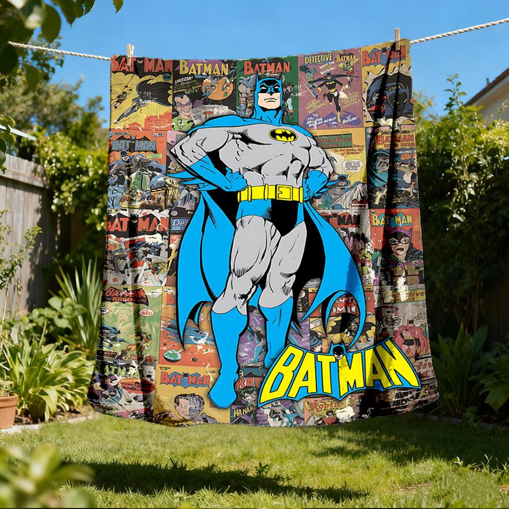 1pc Batman Comics Outdoor Flannel Throw Blanket Soft, Lightweight & Warm 80x120cm