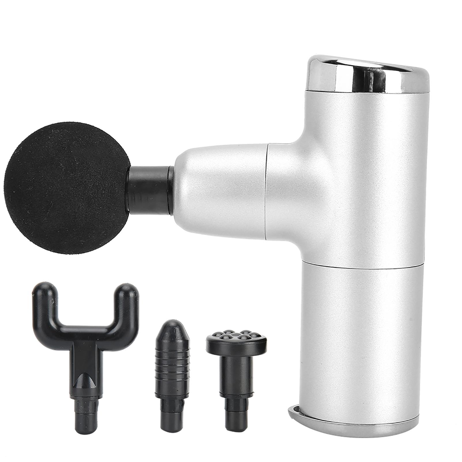 

Мини-массажный пистолет, портативный, регулируемый, мышечный, боль, усталость, снятие усталости, фитнес-массажер, розовый серебро белый