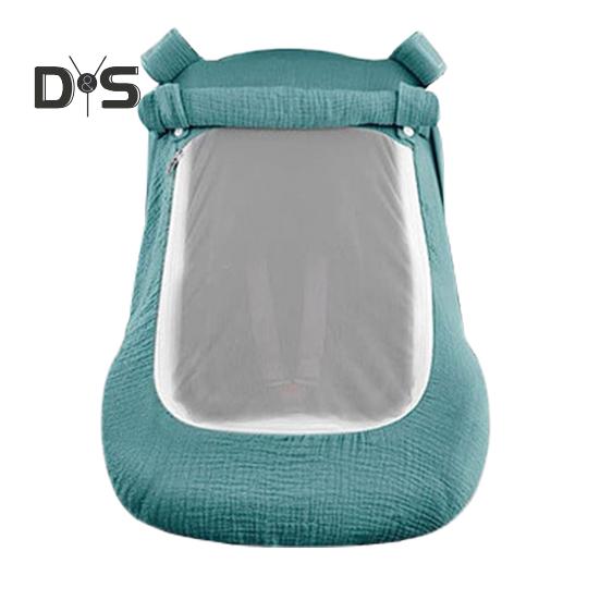 

Мусліновий чохол для дитячого автокрісла з дихаючим сітчастим вікном. Вітрозахисний навіс для новонароджених хлопчиків і дівчаток. синій