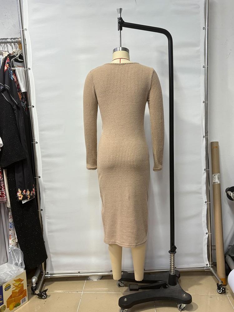 Long Sleeve Knitted Vintage New In Dresses for Women Casual Spring Autumn Dress