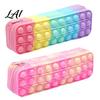 Pencil Pouch Silicone Tie-Dye Case Squeezable Soft Stationery Organizer for Kids Teens Unique Relief Case Random Gradient Pattern Pen Pouch,