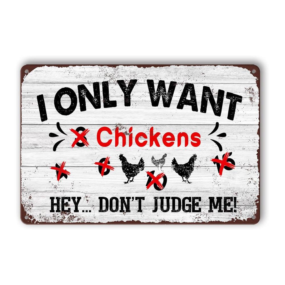 Metal Material Chicken Coop Signs 20 * 30cm Rustic Chicken Coop Accessories Vintage Funny Style Funny Chicken Signs