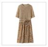 Mother's Summer Fashion: Elegant Hollow-Out Top & Printed Skirt Set for a Youthful Style