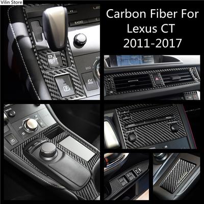 Carbon Faser Für Lexus CT 2011-2017 CD Klimaanlage Bedienfeld Getriebe Panel Air Panel auto Aufkleber abdeckung auto