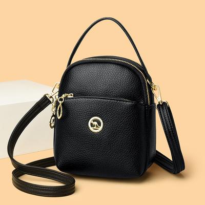 Soft Leather Multi-compartment Mom Bag Single-shoulder Crossbody Bag Simple and Large-capacity Single-shoulder Bag