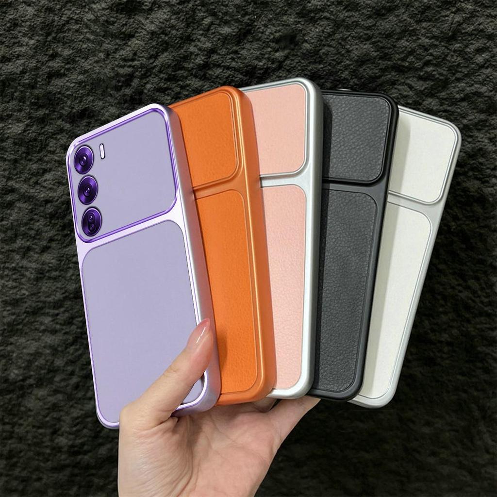 Premium Executive Leather Case for OPPO Reno12 Pro 5G Large Window Lens Protector Cover