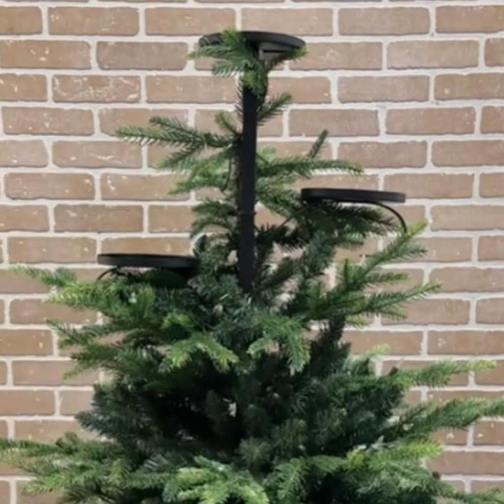 Metal Black Triple Tree Topper Candelabra Tree Topper Candelabra Xmas Tree Topper Decorations for Christmas Holiday Decor