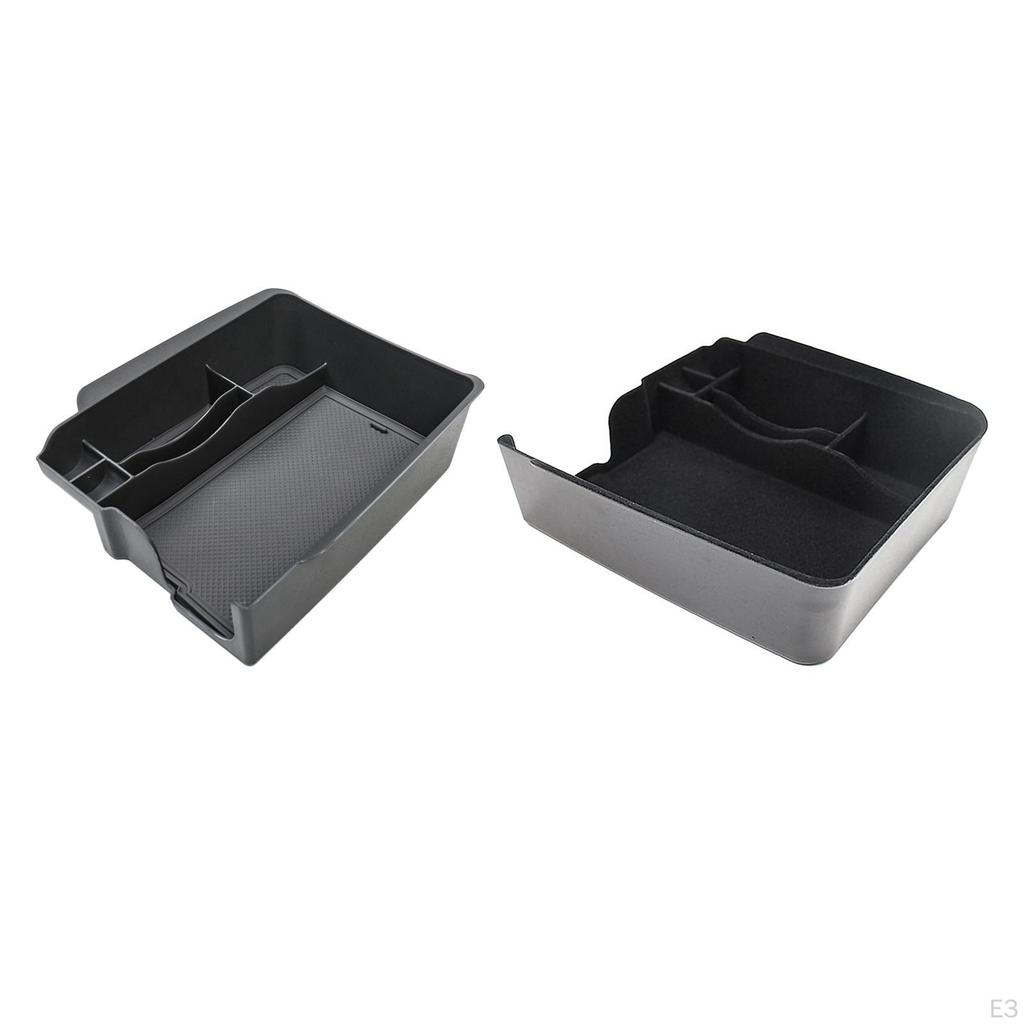Car Center Console Organizer Tray Armrest Storage Box, Stowing Compartments, Auto Black