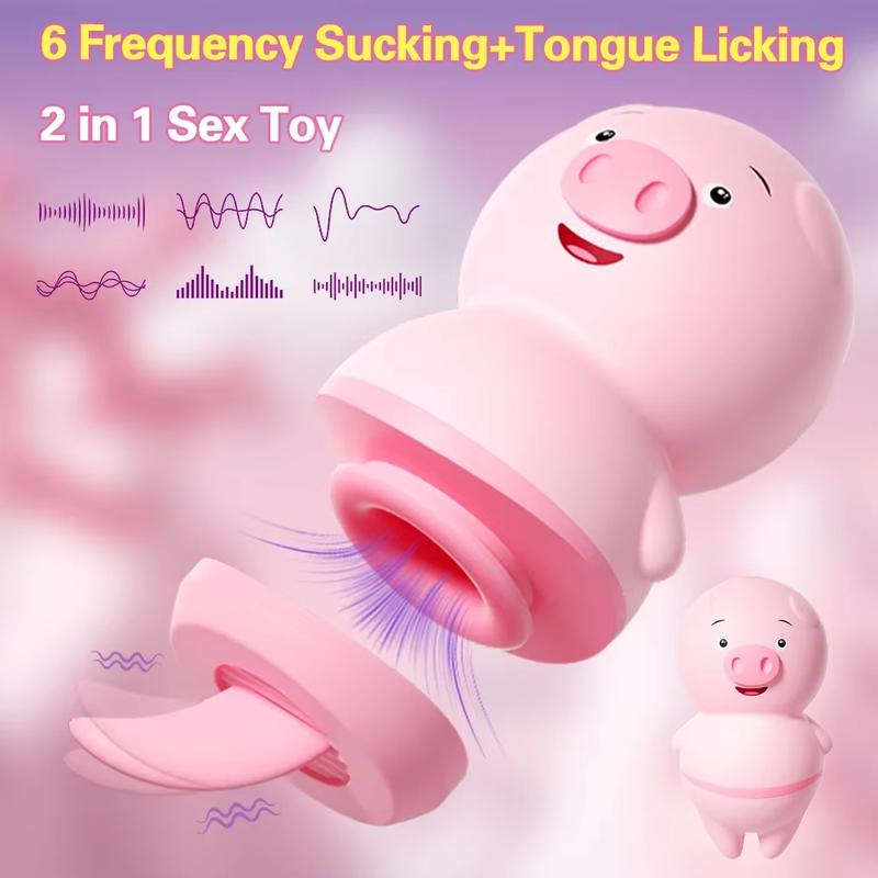 Mini Pig Licking Tongue Vibrator for Women Vacuum Sucking Clitoris Stimulator Female Nipple Anal Massager Masturbation Sex Toys