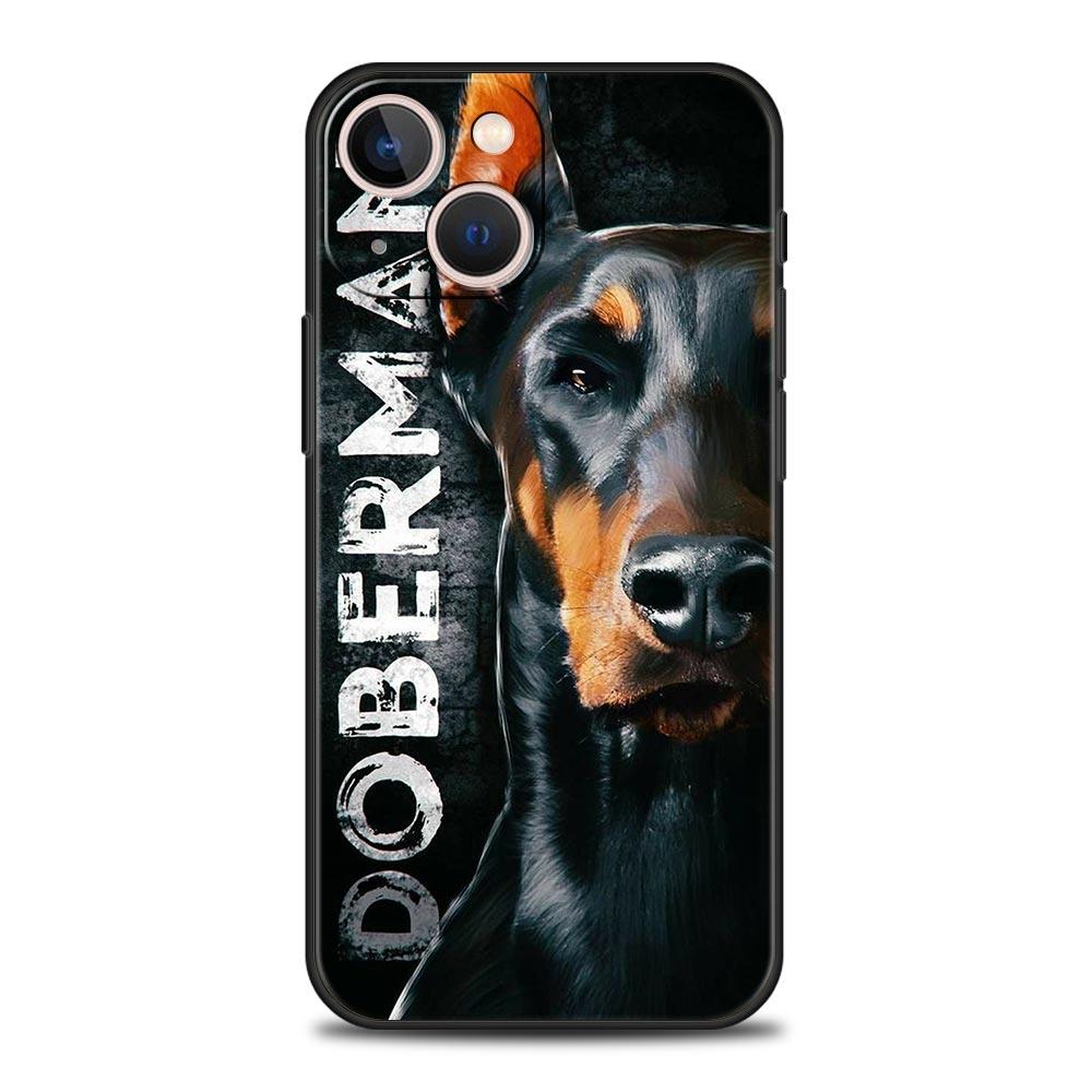 Doberman Dog Phone Case Cover for iPhone 17 16 15 14 13 12 11 Pro Max 17 Air Plus Shockproof Soft TPU Shell Fundas Capas Coque