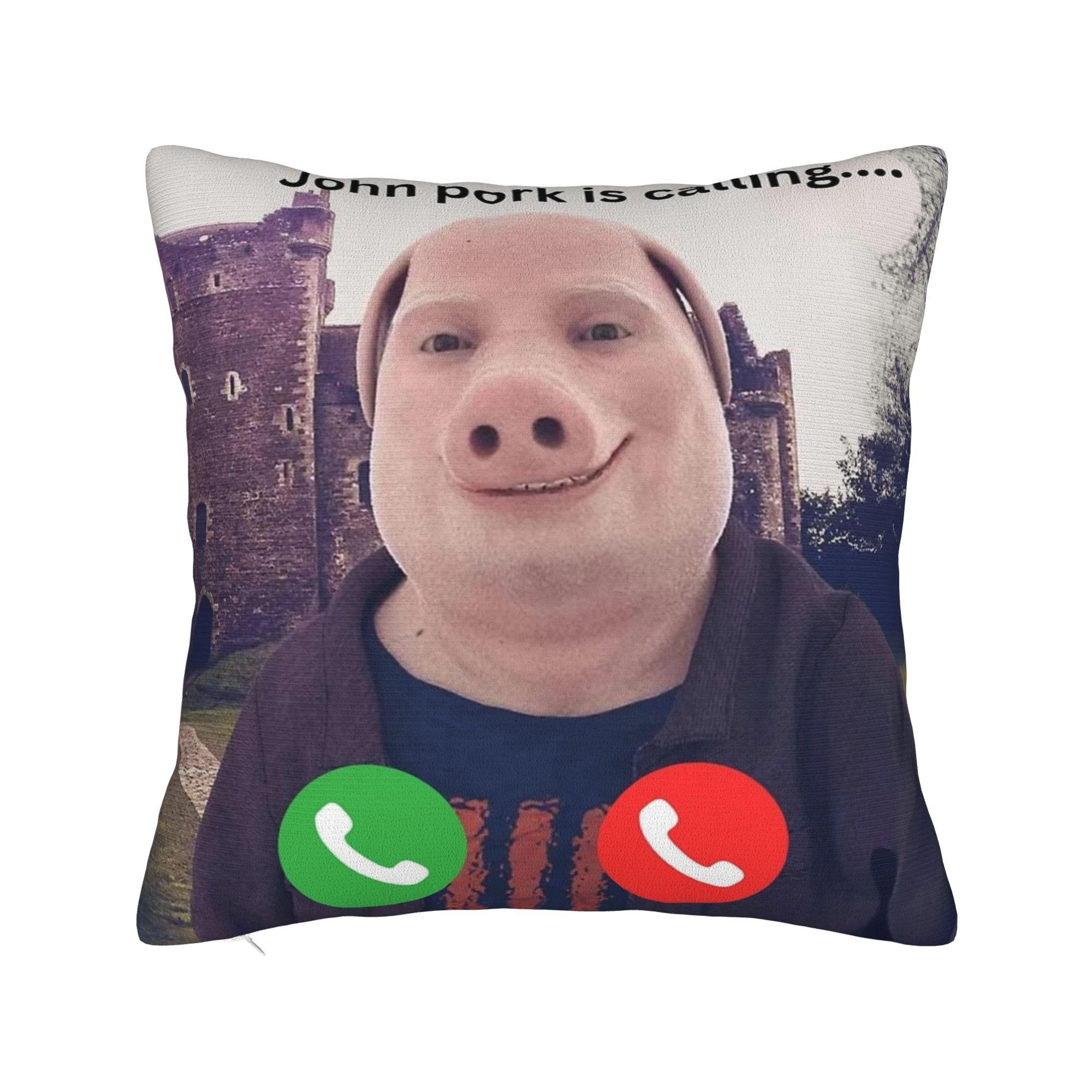 

Pillow Case John Pork Is Calling Soft Pillow Cover For Sofa Home Decor Funny Pillowcases 30cmx30cm